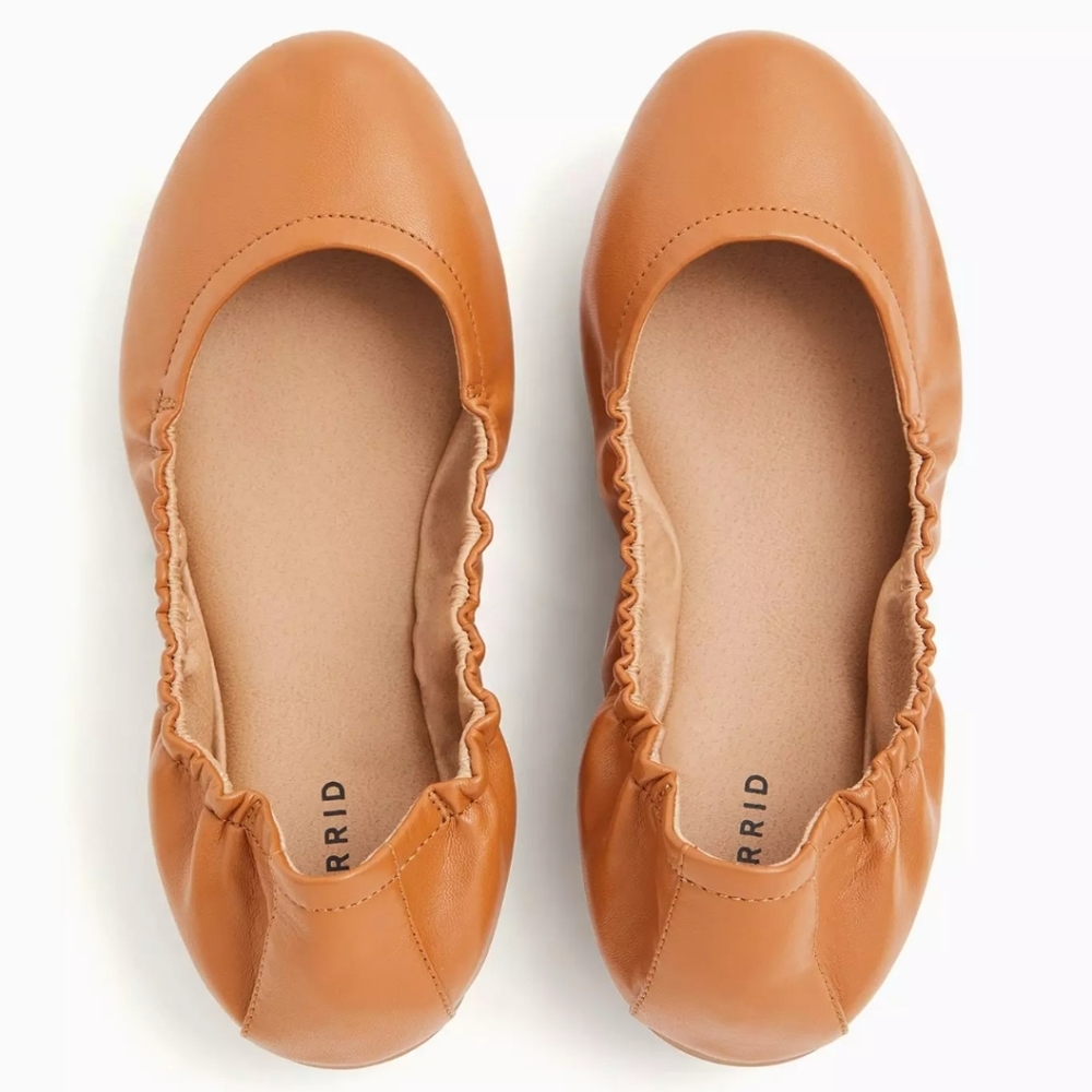 Torrid NWT Cognac Scrunch Ballet Flats size 7 Wide Width